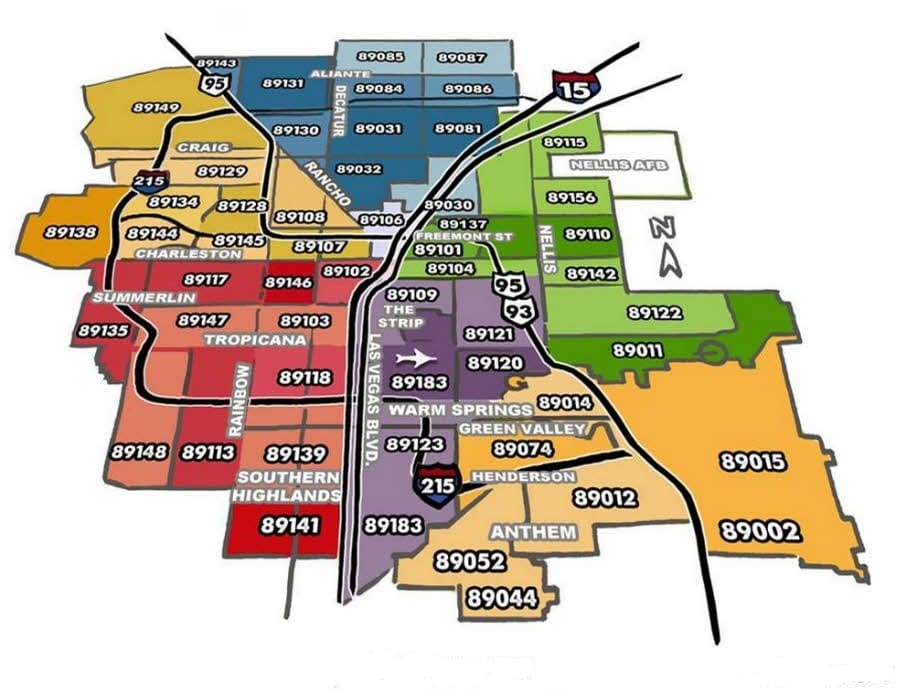 Las Vegas Zip Code Map Printable