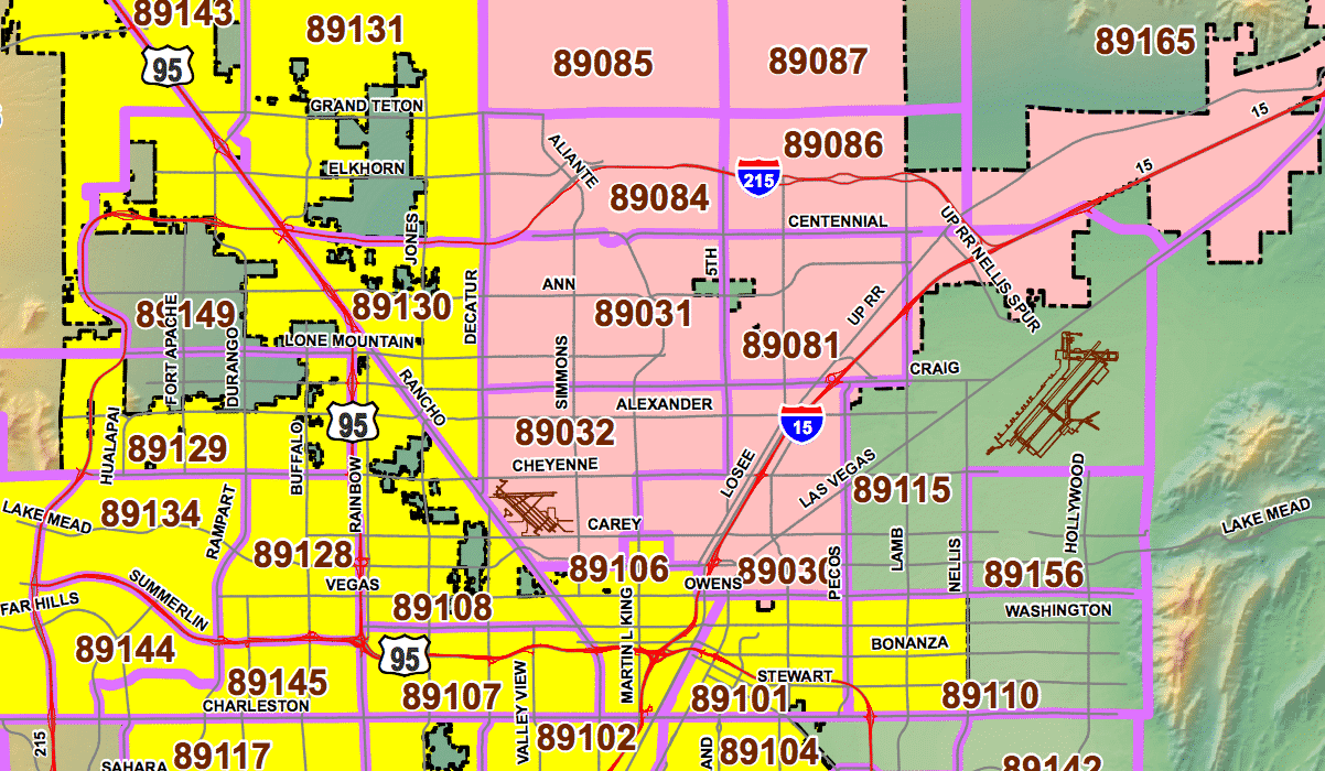 Las Vegas Zip Code Map States Map Of The Us